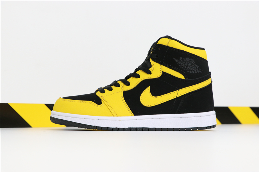 Air Jordan 1 MID Black Yellow Shoes